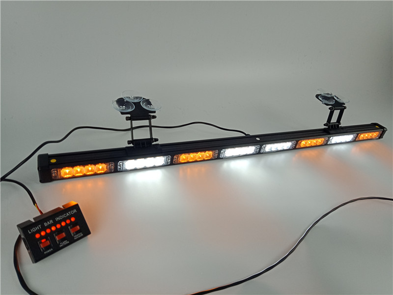 12/24V 36w Waterproof Emergency Auto Led AmberTraffic Advisor Directional Warning strobe lightbar With Suction Cups (SL244)