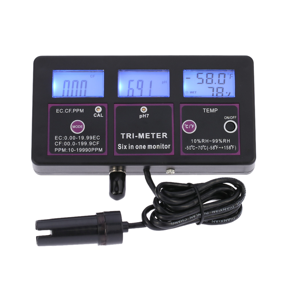 6 in 1 Water Quality Tester Monitor ph meter Multi-parameter aquarium Water Meter for test PH misuratore teste phmetro