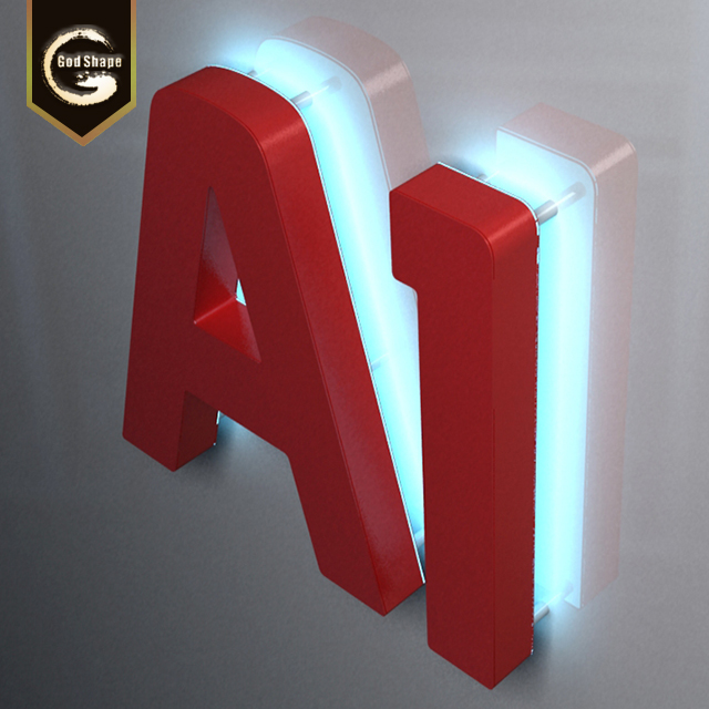 Professional Manufacture Mini Acrylic Epoxy Resin Signage Illuminated 3D Channel Letter Sign Building Signage