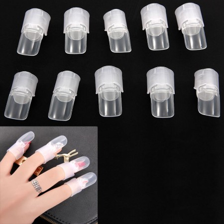10PCS Manicure Finger Nail Art Design Tips Cover Polish Shield Protector Clip