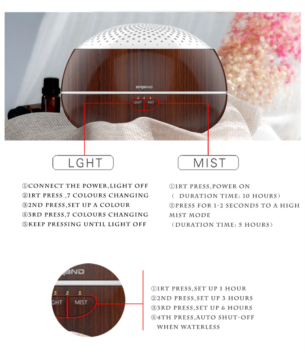 Hidly the newest 300ml electric scent diffuser machine with wooden design for essential oil