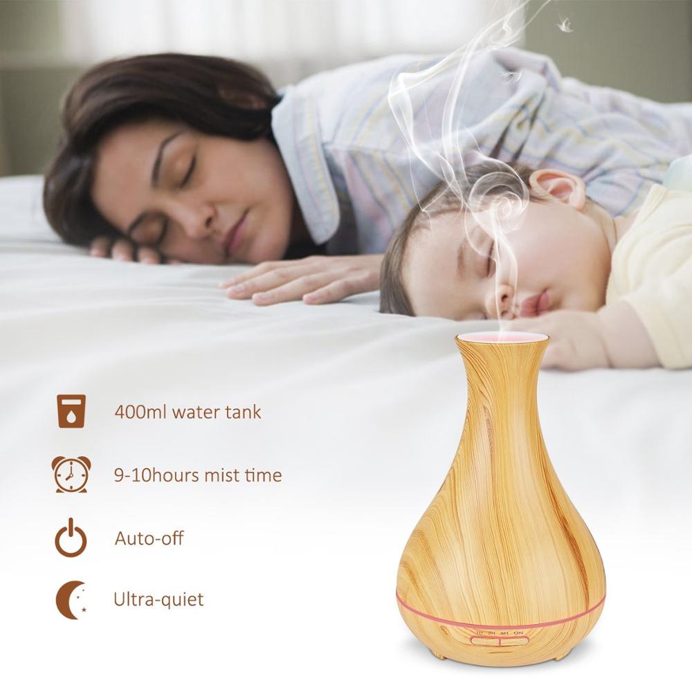 China Shenzhen hidly 400ml wooden and beautiful ultrasonic essential oil diffuser aroma diffuser for home