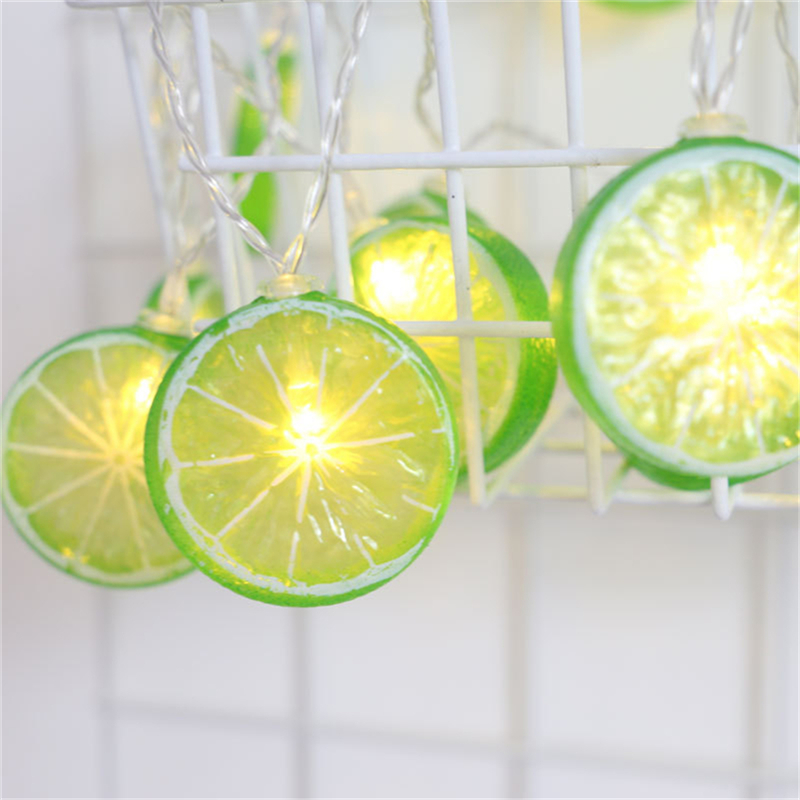 Lemon slices Lighting String Battery Powered Bedroom Party Holiday Cute Decoration Strip Lighting 10LED Party Tools
