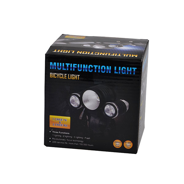 Rechargeable Power 3 LED Bright Cycling Bike Front Light and Headlamp