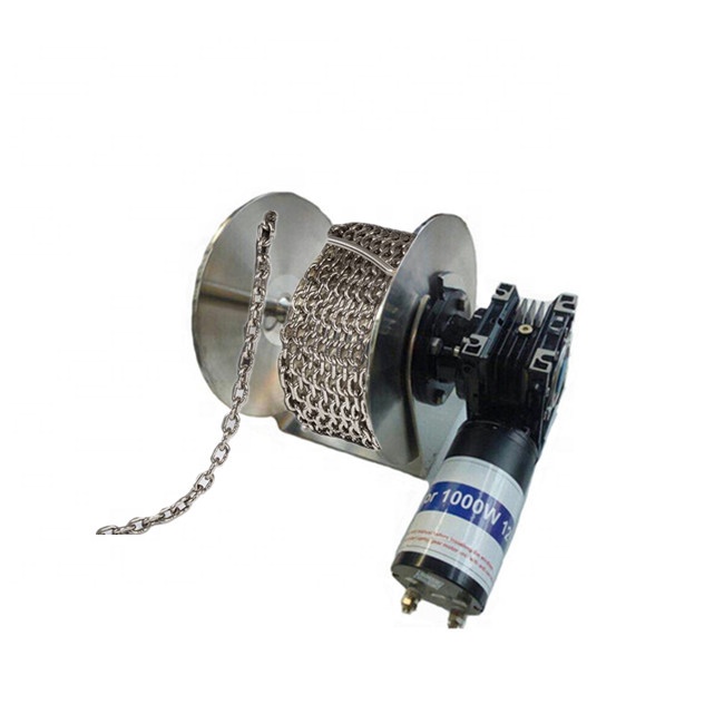 12V 1400W electric rope chain drum winch JVW-013