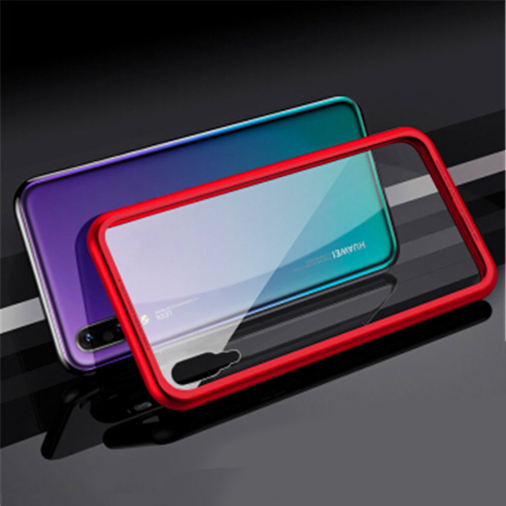 Metal frame 6D glass flip cover drop  Magnetic phone case For Huawei P20 P20 Pro