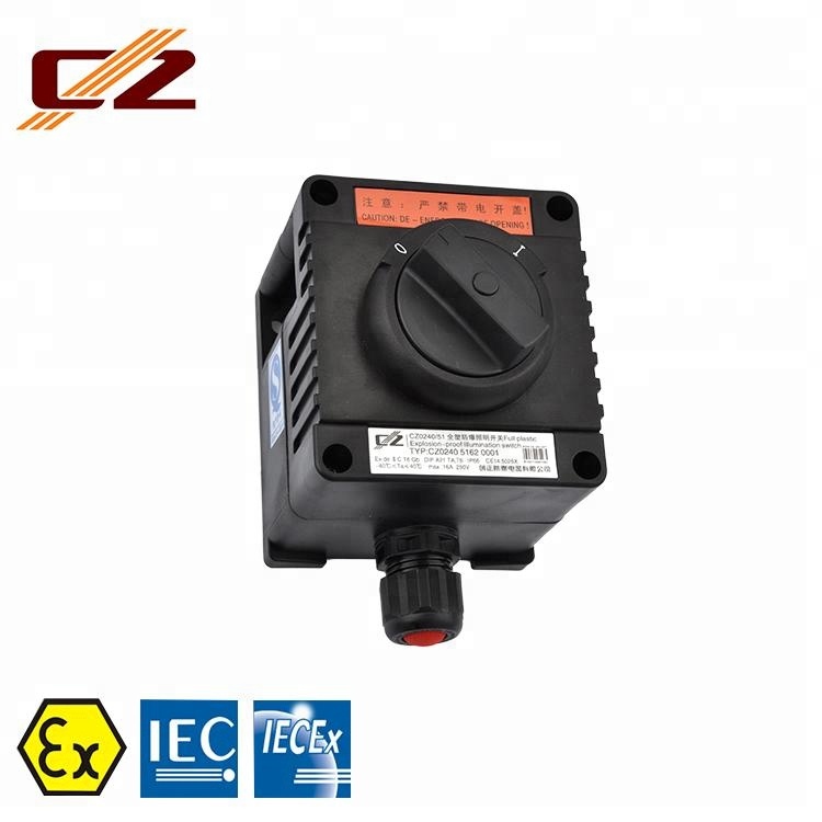 IECEx and ATEX Certified IP66 Full Plastic Explosion proof Illumination Lighting Switch