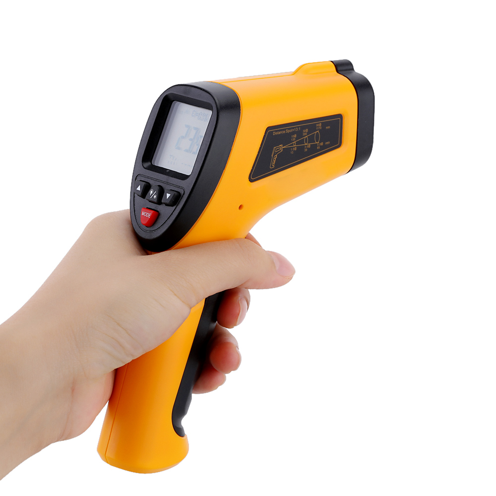 -50~550 Degrees Digital IR Infrared Thermometer Handheld Non-Contact Laser Temperature Tester Pyrometer with Type-K Thermocouple