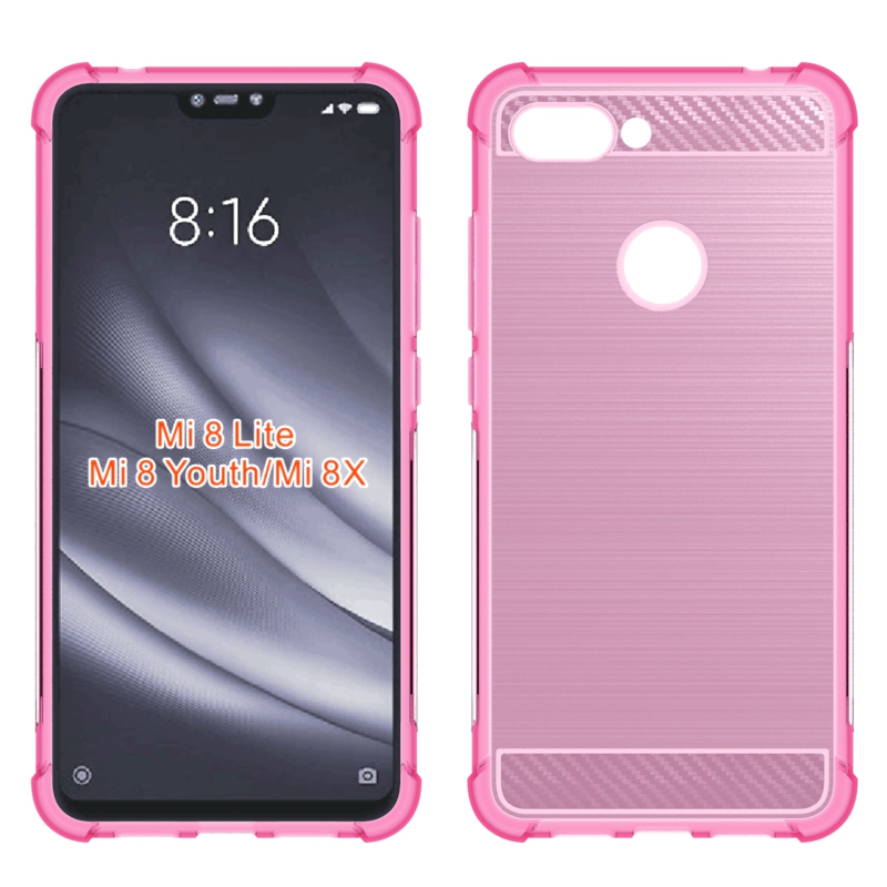 newstyle Carbon Fiber Cover soft Tpu Brushed case For Xiaomi mi8 lite