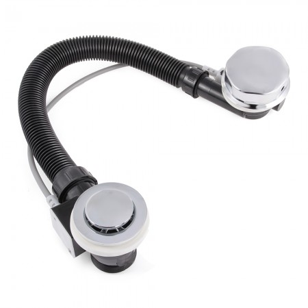 Black Waste Trap Bathroom Basin Drain Sink Chrome Tap Bottle Strainer Filter