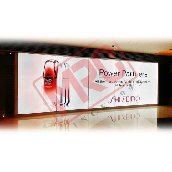Double side frameless light box Poster Tension Fabric Crystal LED display with steel wire hanging Advertising acrylic light box
