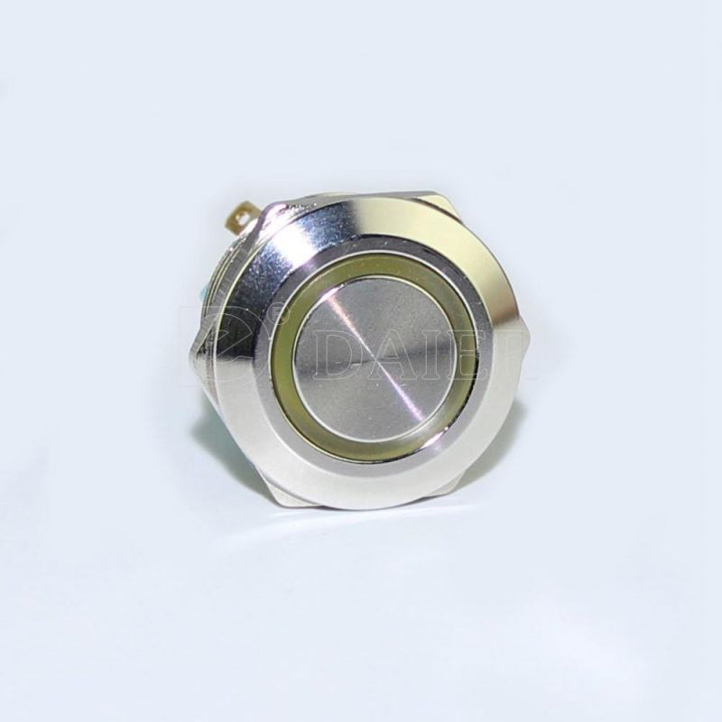 22mm Double Pole 24V Red Ring Light Chrome Limit Micro Switch