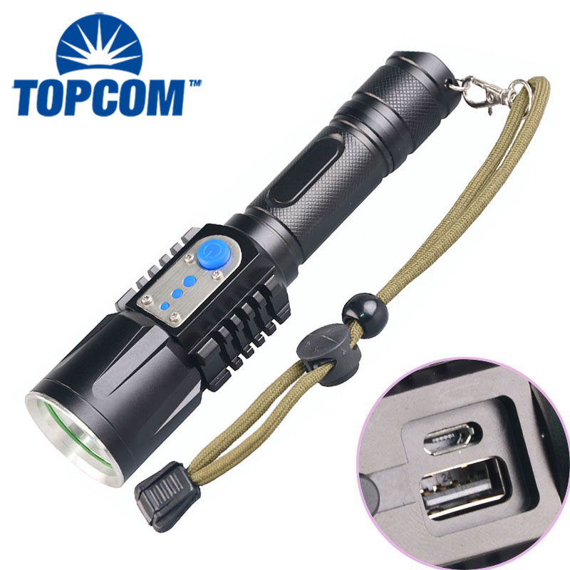 USB Rechargeable Tactical Flashlights IP68 Waterproof Powerful Led Torch Outdoor Handheld Light