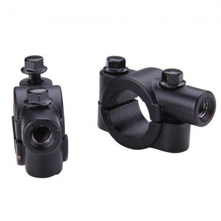 Pair Motorcycle Bike Handlebar Mirror Mount Adapter Holder Clamp Black 8mm