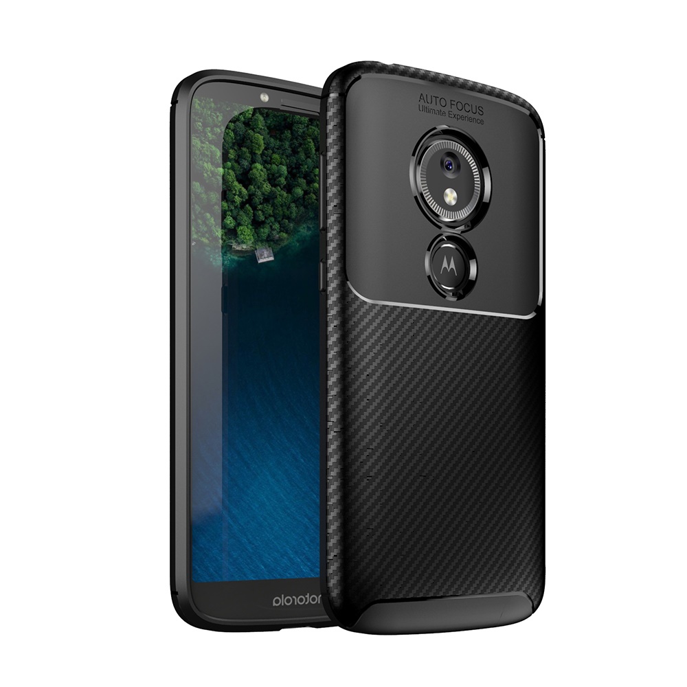 Carbon Fiber 360 Protective phone case For Motorola Moto E5 Play TPU Silicone back cover case