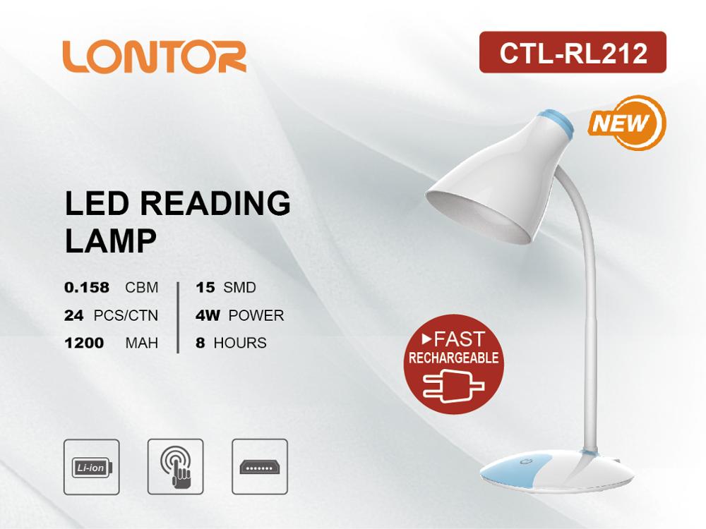 LONTOR rechargeable LED reading lamp    CTL-RL212