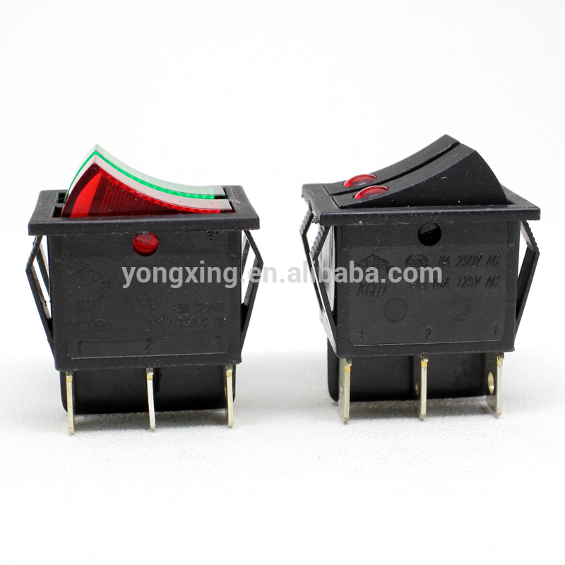 factory supply free sample 16a 250v illuminated rocker switch 12v