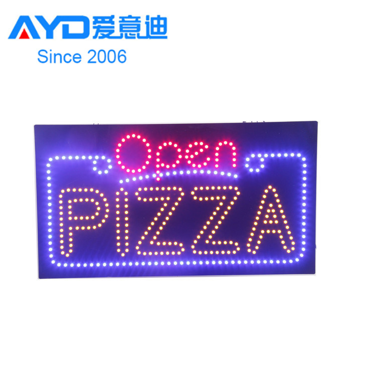 Pizza Shop 9*19 Inch Indoor Advertising  LED Open Neon Sign Board with High Brightness  for Pizza Shop