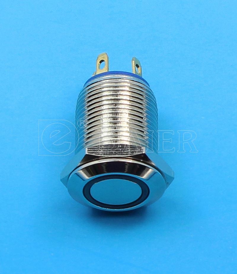 12mm Miniature Round Momentary Ring Light Metal Bell Push Button Switch