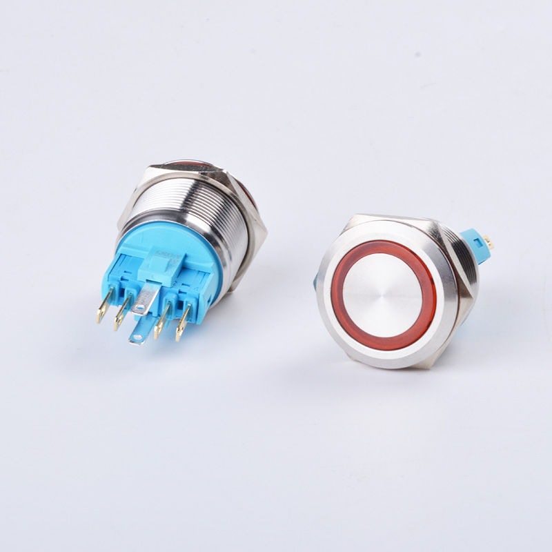 22mm Waterproof Metal Push Button Switch Self Latching Self Momentary Annular with LED ring  Lamp