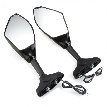 2 Motorcycle LED Turn Signal Lights Indicators Rear View Side Racing Mirrors