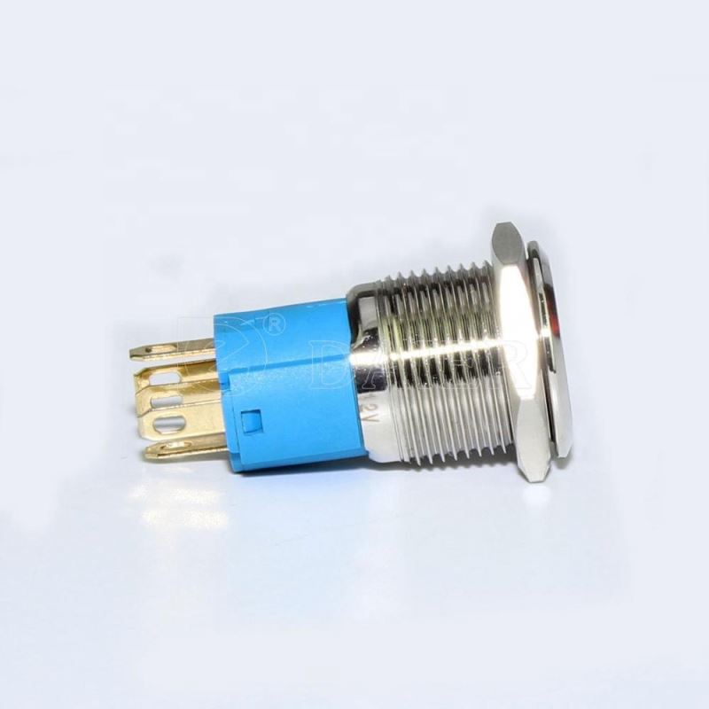 Waterproof Mini Single Pole 12V Dot Lighted 16mm Push Button