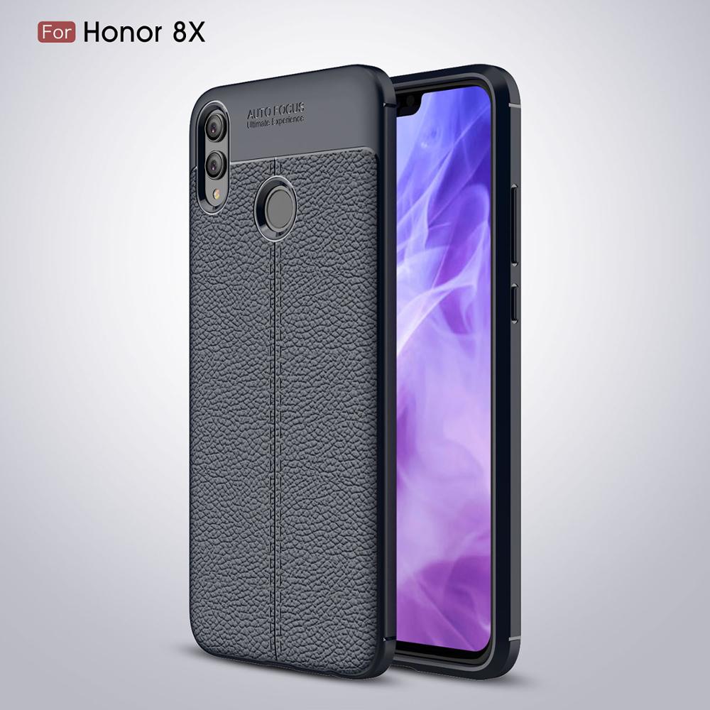 New Design Carbon Fiber Lichee Pattern For Huawei honor 8X Soft TPU Case