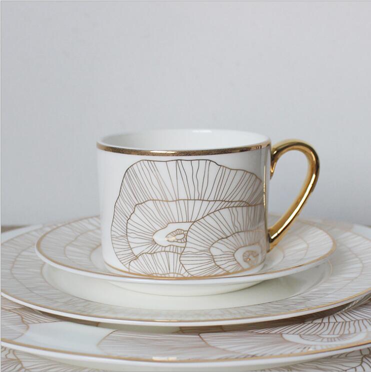 Popular bone china ceramic tea cup sets