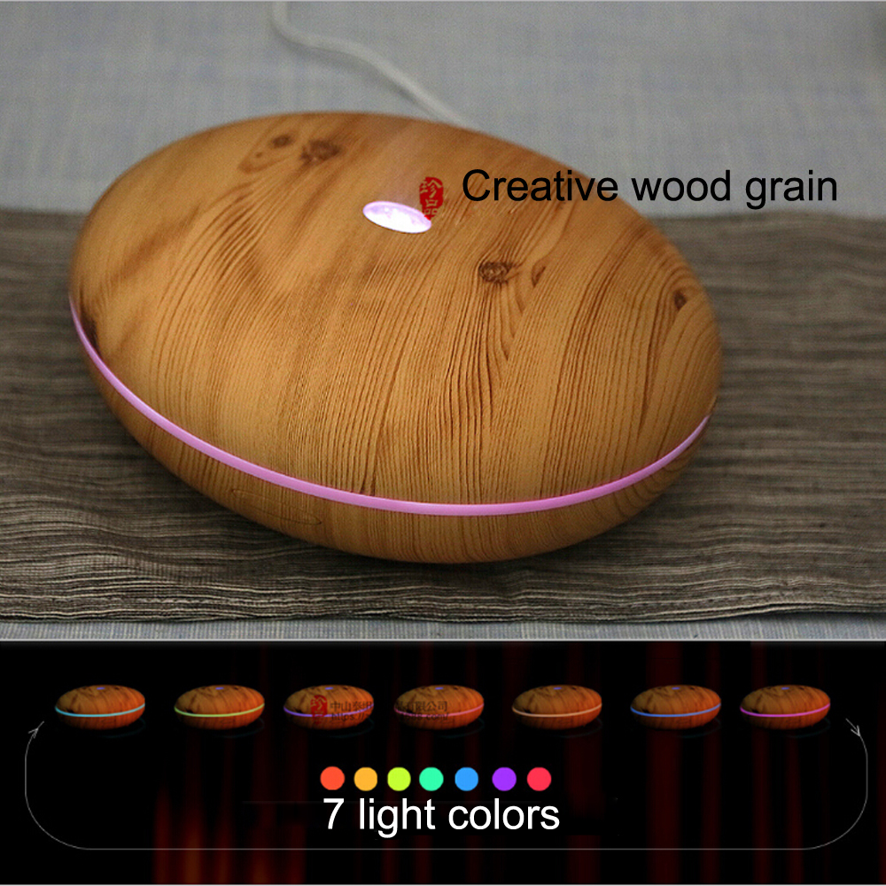 350ml Large Capacity Auto Shut-off 7 Color LED Lights Changing Wooden Essential Oil Aroma Diffuser