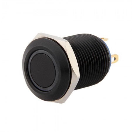 12mm 3V Blue LED Momentary On/Off Push Buttons Switch for Car Auto Black