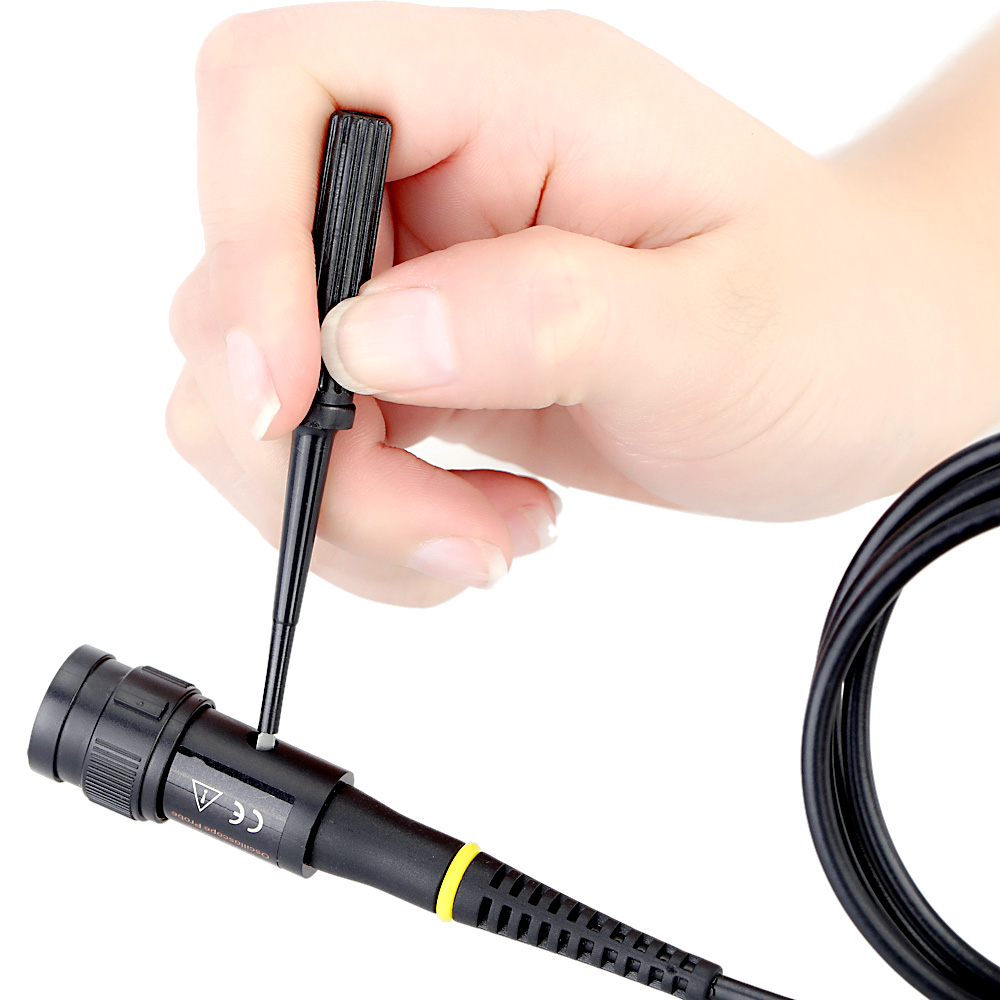 1X 10X P2200 200MHz High Precision Oscilloscope Probe Alligator Clip Test Probe with Adjustable Attenuation Rate