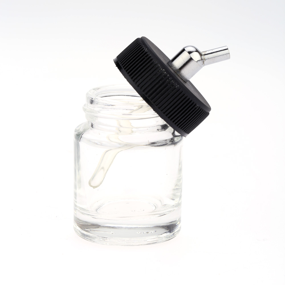 Airbrush Glass Bottles Dual-Action Airbrush Accessories Air Brush Bottle Jar Angle Adapter for Lid Assembly Use