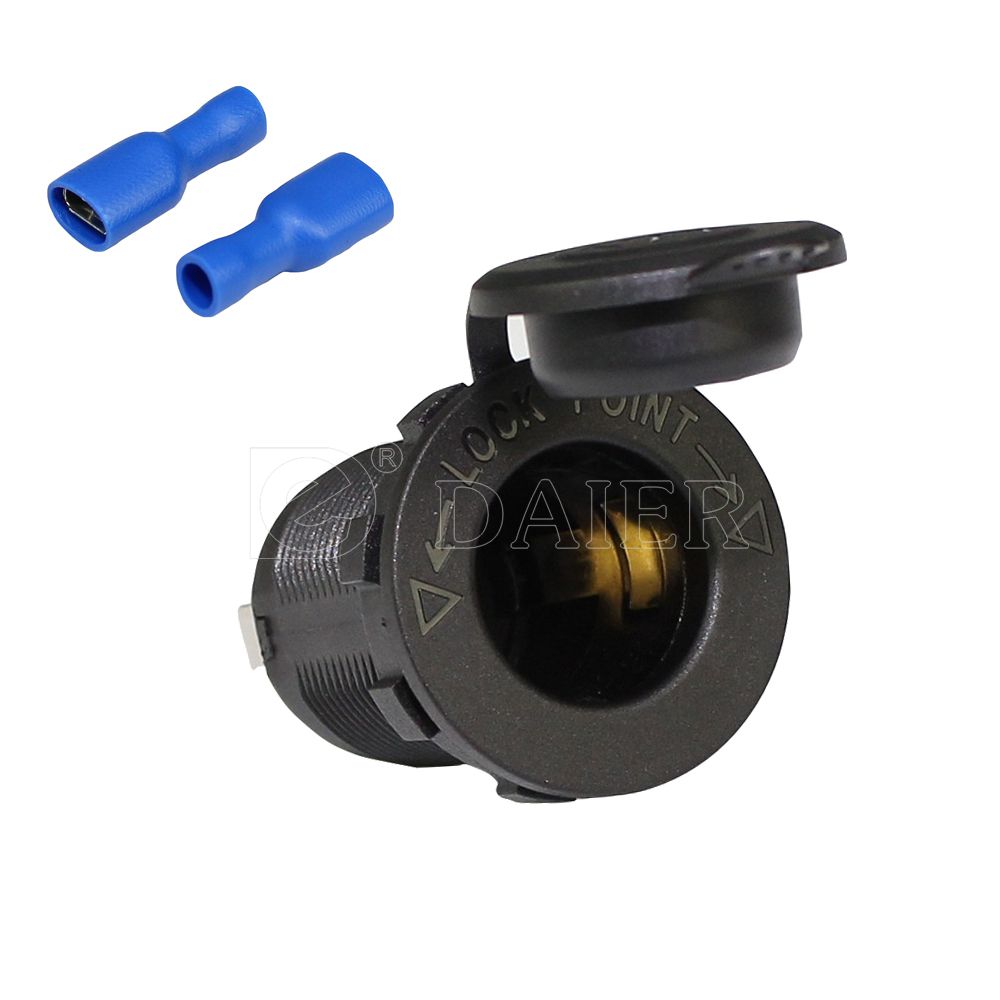 Cigarette Lighter 12V Power Outlet Adapter Waterproof Cigarette Lighter Socket for Car Marine Boat Motorcycle