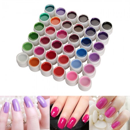 36 Pots Cover Pure Colors UV Gel for Nail Art Tips Etension Manicure Decor