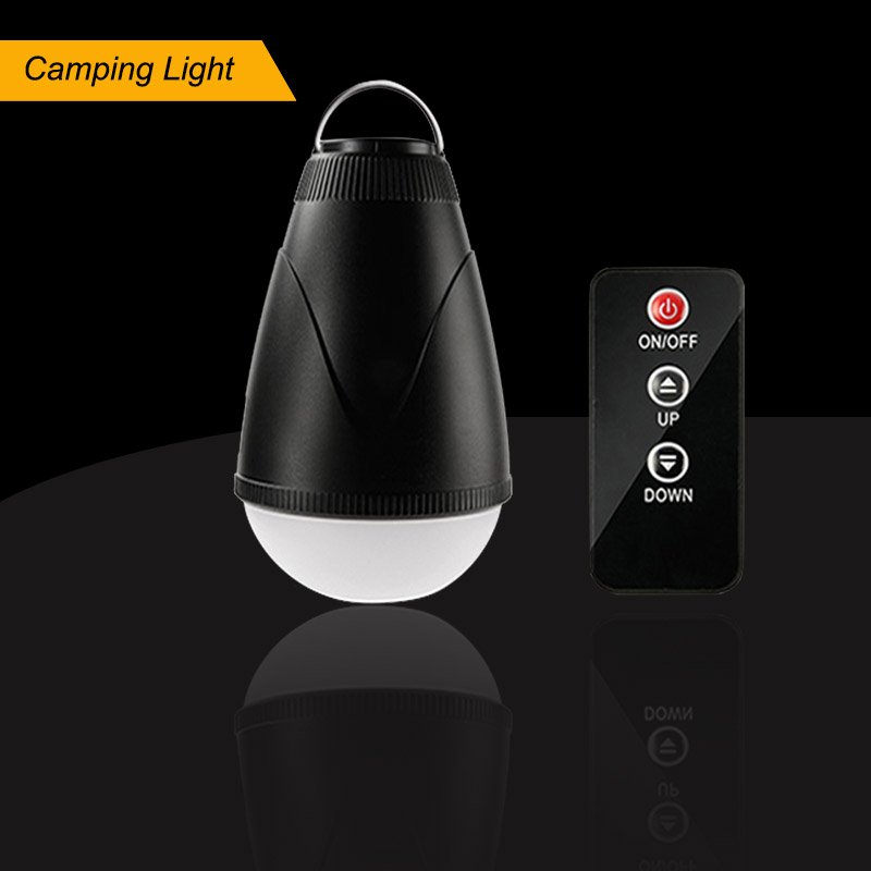 High brightness black abs pc material 12 led flashlights mini rechargeable remote camping lights 1.5w battery led hanging light