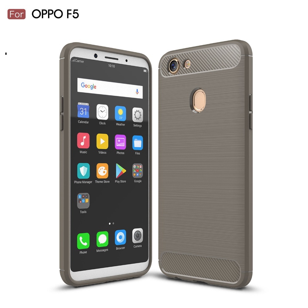 2017 New Arrival Carbon Fiber Tpu case for OPPO F5 brushed tpu soft cover for OPPO F5