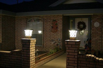 4W high brightness Antique lamp post for sale solar fence cap lights bronze deck posts lights