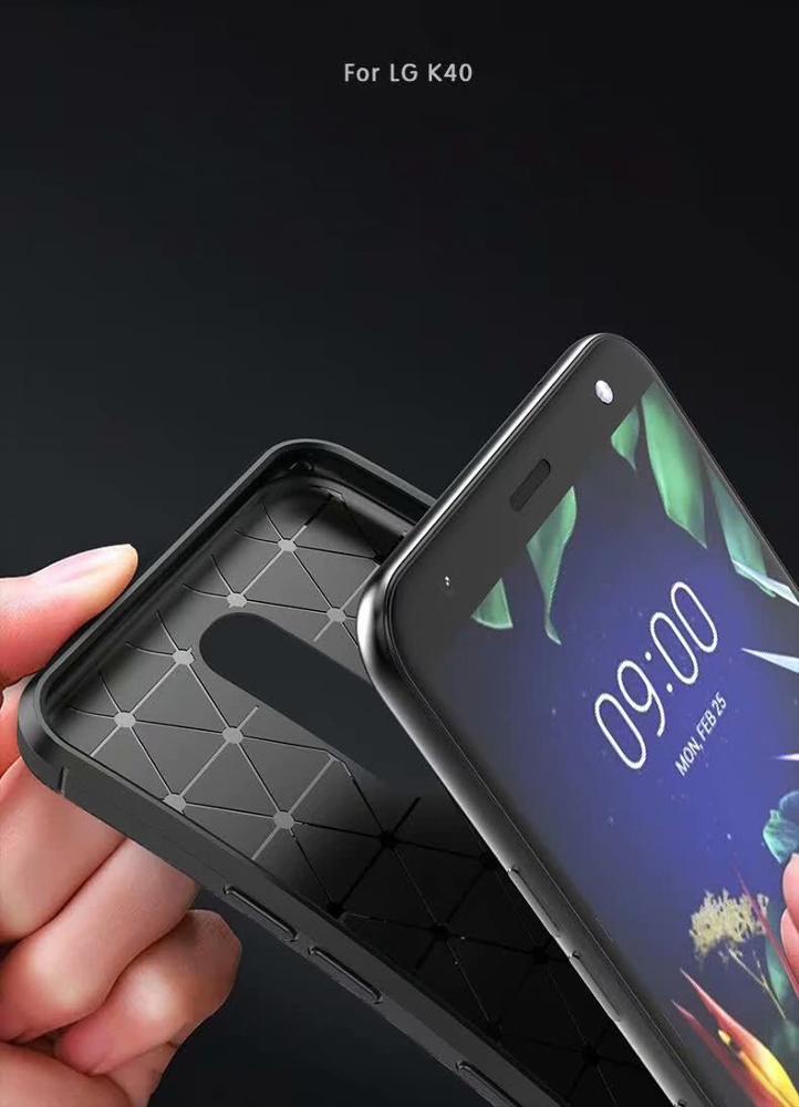 Carbon Fiber 360 Protective phone case For LG V50 ThinQ TPU Silicone back cover case