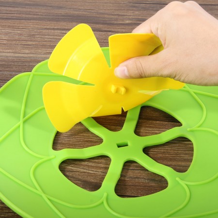 10 Kitchen Cooking Safe Silicone Spill Stopper Lid Pan Pot Cover Boil Green