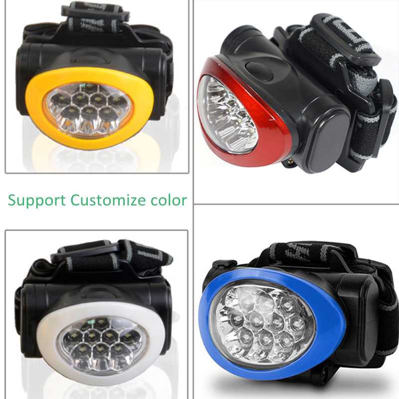 Lightweight 3 Modes Switch Adjustable Head lamp Ultra Bright 10 LED HeadLamp for Camping