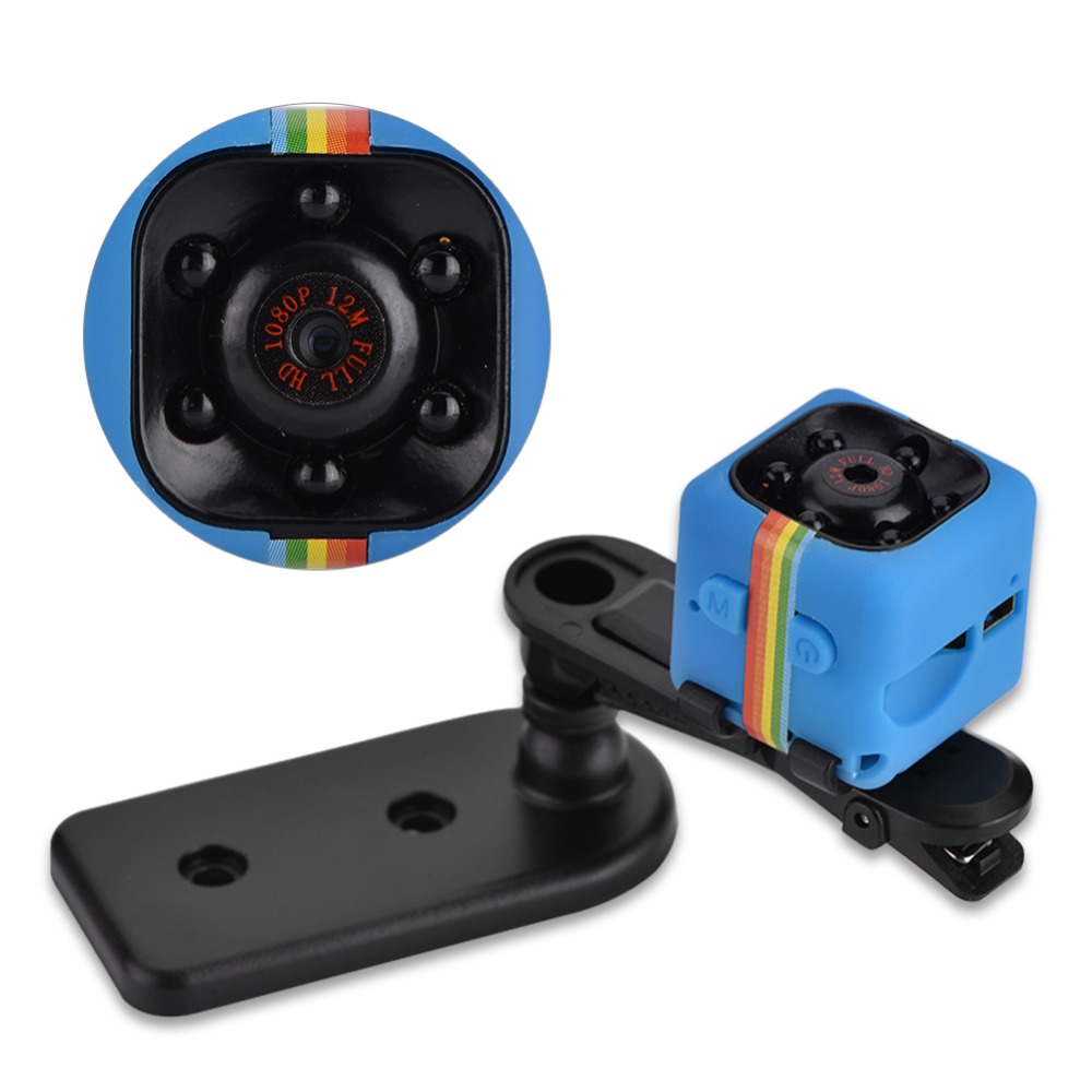 SQ11 Mini DV 1080P 2MP Sport Recorder Camera with Holder, Support Monitor Detection IR Night Vision