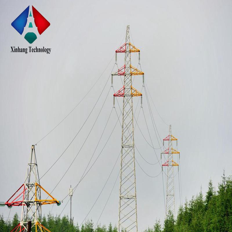 high voltage electrical 4 legged lattice tower structural design of steel pole electric power transmission
