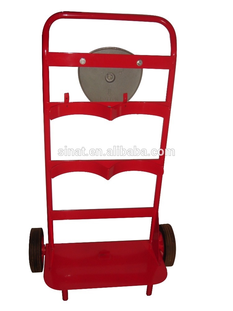 Double Fire Extinguisher Trolley with Rotary Alarm