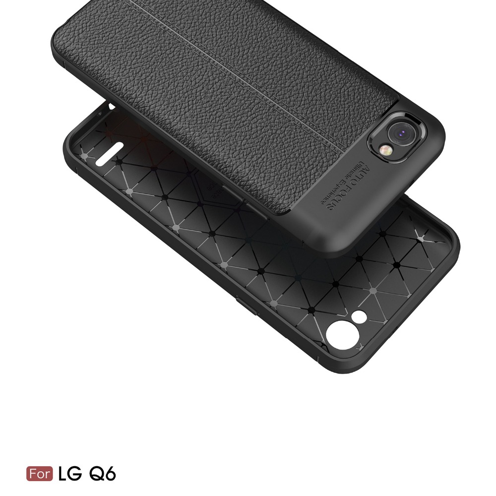 2017 New Design Carbon Fiber Lichee Pattern For LG Q6 Soft TPU Case For LG Q6