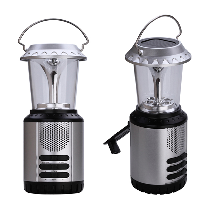 Rechargeable Hand Crank Solar LED Lantern with Radio Phone Charger