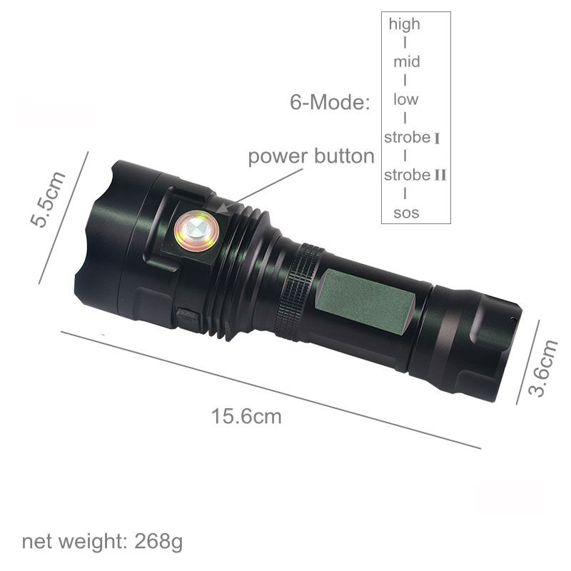 USB Rechargeable Led Flashlight Tactical 2000 Lumen Flash Light Torch Light