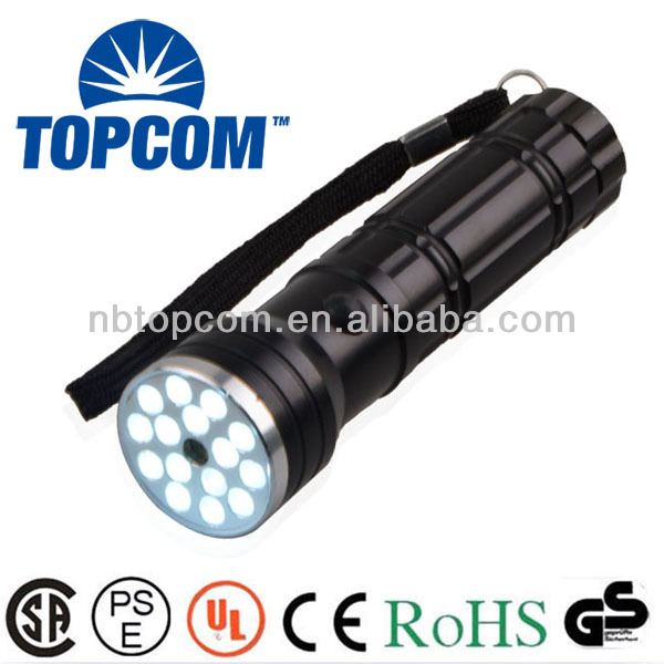 hot selling 15 led white light 1 red laser designator hunting flashlight