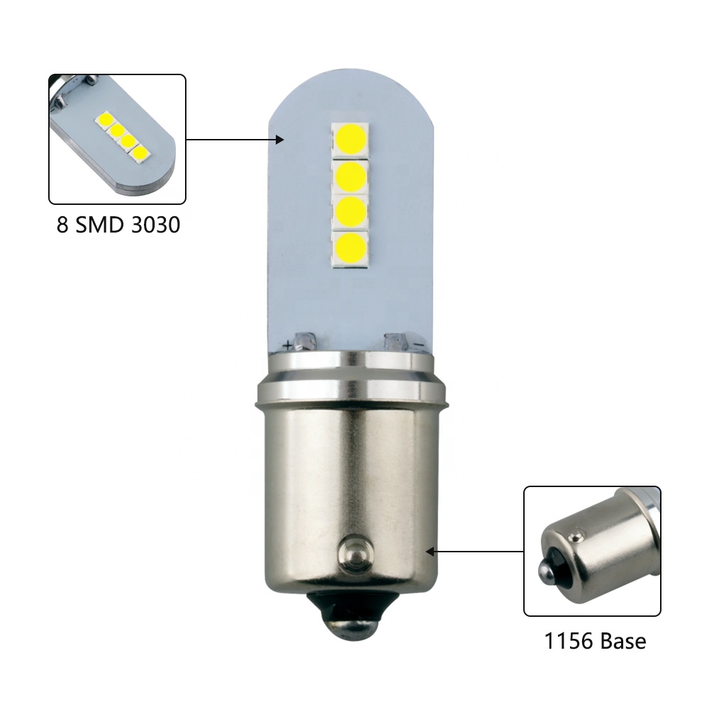 Motorbike Motorcycle Bulb B35 Tail Light 1156 1157 8Smd 3030 Flashing Lights