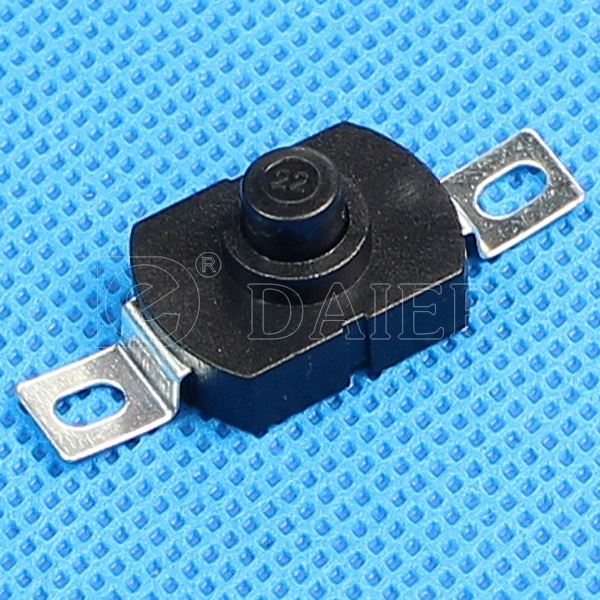 Black 2 Pin Flashlight Latching Button SMD
