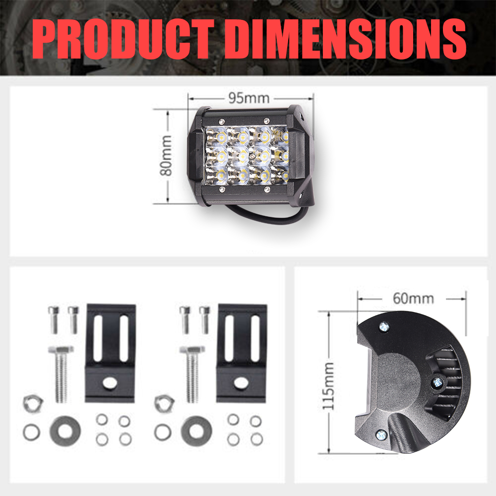 Led Car 36W led work light Round Offroad Auto Led Work Light  Led Headlight Led Driving Light